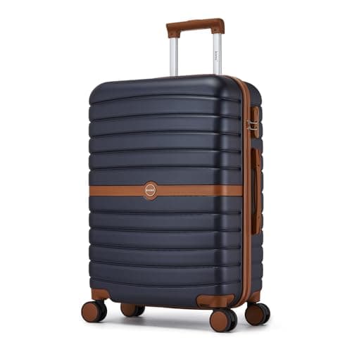 Kono Medium Hard Shell Suitcase, Lightweight ABS+PC Checked Luggage,Navy