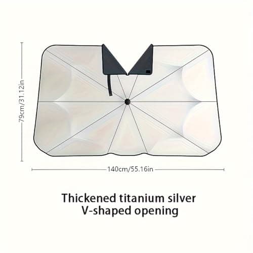 Car Window Shades Front Windshield, Auto Sunshade Front Windshield, Blinds Sun Protection Foldable for Vehicle Truck Marine Travel Road Trip Camping Commute Daily Driving Passenger — view 6