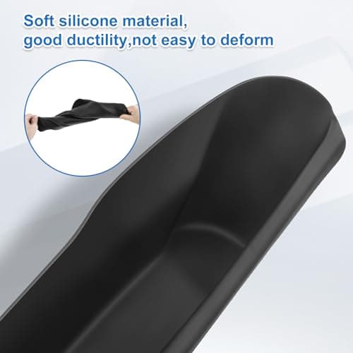 KUNIST 4PCS Door Protector for Tesla Model 3 2025 Accessories Upgraded Soft Silicone Door Organizer Door Slot Pockets Door Side Storage Box for Tesla Model 3 Highland 2024-2025, Black — view 2