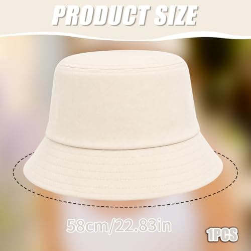 Geukmun Bucket Hat Unisex Cotton Sun Protection Summer Beach Outdoor Fishing Travel Hat UV Packable Beige — view 2