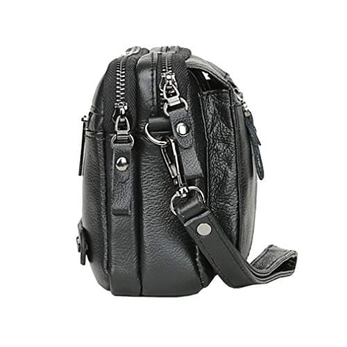 Men Clutch Bag Leather Wrist Purse for Men Women Travel Outdoor Business Organizer Wristlet Strap Pouch Coin Money Wallet Handbag Daypack Black — view 5