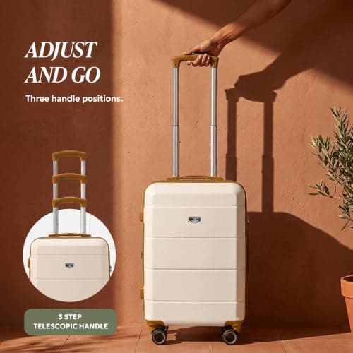 LUGG 20-Inch Jetset Lightweight Cabin Suitcase, ABS Hard Shell, Water-Resistant Carry-On Luggage, TSA-Approved Lock, 4 Spinner Wheels, 3-Step Telescopic Handle, EasyJet Overhead, 55 x 35 x 23 cm — view 5