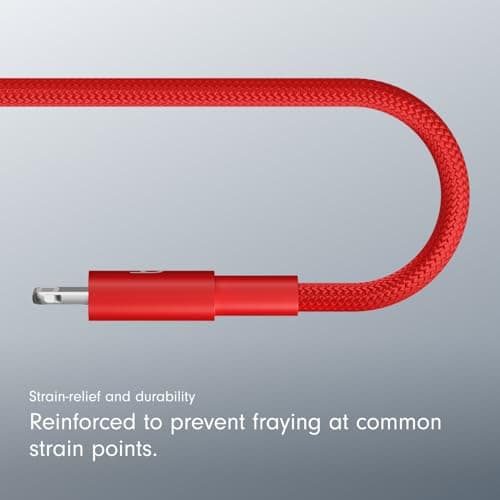Beats USB-C to Lightning Woven Cable, Fast Charging, Durable/Tangle-Free, Compatible Charger for Apple Devices w Lightning Ports (1.5 m) – Rapid Red — view 5
