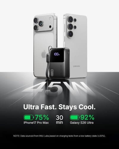 INIU Power Bank, Ultra Mini 10000mAh 45W Fast Charging Phone Battery Pack — view 3