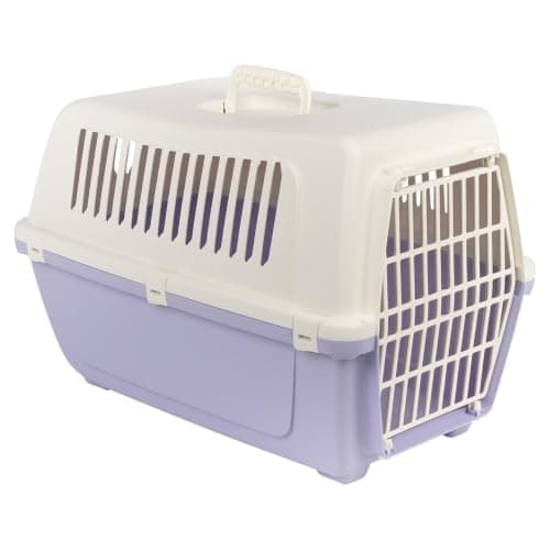 URBNLIVING Plastic Pet Carrier Dog Cat Travel Crate (Purple-Medium)