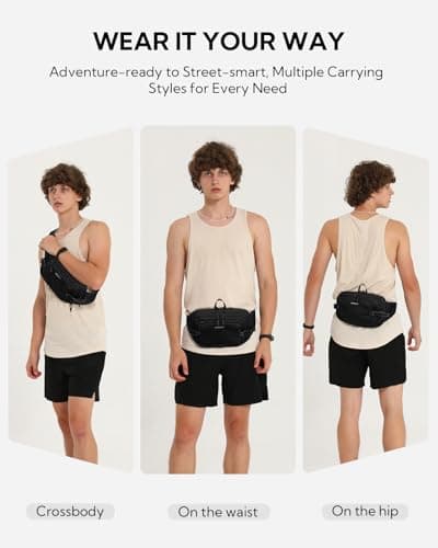 Waterfly 3L Large Bum Bag: RFID Blocking Anti-Theft Fanny Pack for Travel — view 3
