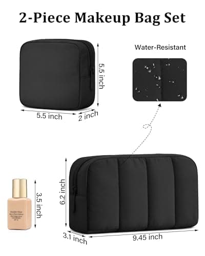 oscaurt Large Makeup Bag Toiletry Bag Set Travel Wash Bag Cosmetic Organiser for Women Waterproof Make Up Case with Compartments Gifts for Women Girls — view 2
