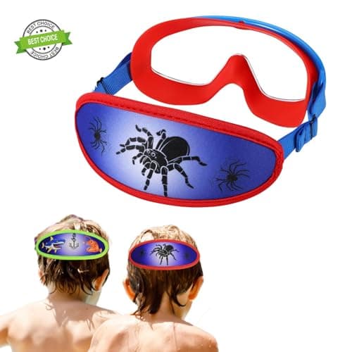 RUIGAO Kids Swim Goggles Age 4-12, Toddler Goggles No Tangle, Child Swimming Mask/Bungee Strap/Soft Band (1PK Toddler Mask - Spider) — view 6