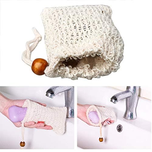 5 Pack Sisal Soap Bags With Drawstring, Exfoliating Soap Saver Pouches — view 6