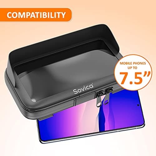 Sovica Mobile Phone Holder Waterproof Case with Visor Suitable for Smartphones up to 7.5 Inches Compatible with All Types of Handlebars — view 3