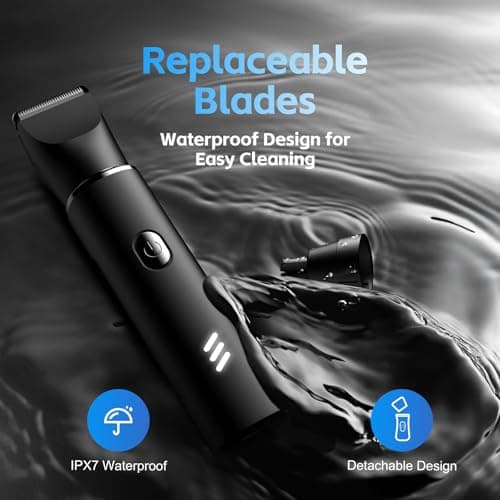 Body Trimmer for Men, 2-in-1 Body Groomer & Nose Hair Trimmer, Waterproof Mens Grooming Kit with Ceramic Blade Heads, Sensitive Combs for Chest, Legs, Armpits & Nose, Wet & Dry Use, Travel Lock — view 6