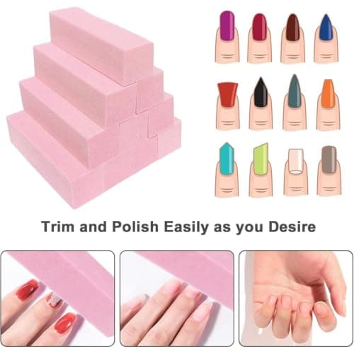 Gel Nail Sanding Buffers, Fine Grit Nail Buffing Blocks for Smoothing — view 3