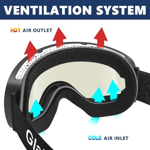 GlaRid OTG Ski Goggles for Men Women Youth, Anti-Fog UV Protection, Silver — view 4