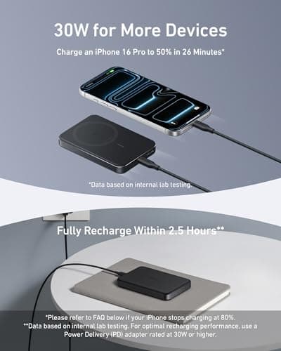 Anker MagGo Power Bank, 10,000mAh Qi2-Certified 15W Portable Charger — view 6