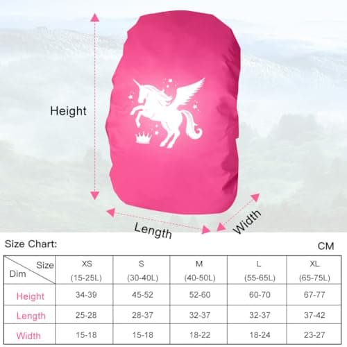 flintronic Waterproof Rain Cover for Backpack, Unicorn Reflective Rucksack Cover,Unicorn School Bag Waterproof Cover, High Visibility Backpack Cover, Anti-dust, Foldable for Girls, Children — view 3