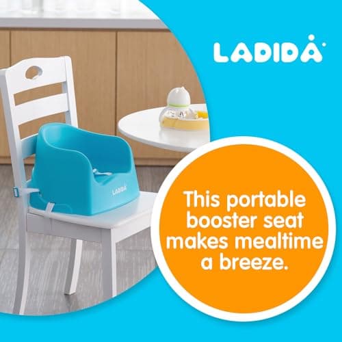 LADIDA Portable Booster Seat, Travel High Chair, Suitable for Feeding and Dining (Blue) 417 — view 2