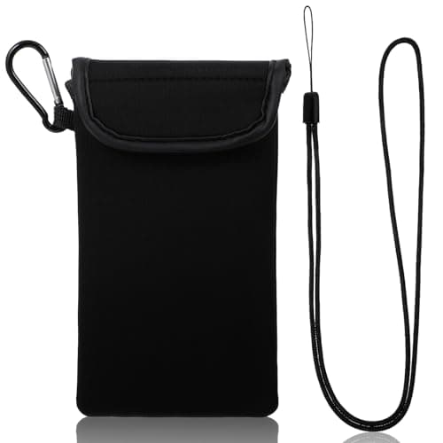 IANFAN Neoprene Phone Pouch, Universal Phone Sock Protects Black