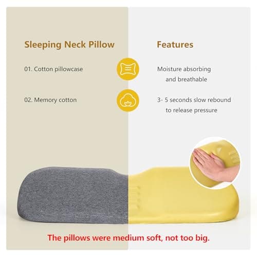 Cozyhealth Cervical Neck Pillows for Pain Relief Sleeping, High-Density Memory Foam Neck Bolster Pillow for Stiff Pain Relief, Neck Support Pillow Neck Roll Pillow for Bed Pillow (Dark Gray) — view 5