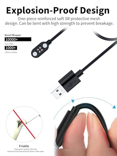 Charger Cable for mojawa aerra,toergy Fast Charging USB Cable with Magnetic Attachment,Durable Lightweight Design,Portable Silicone Travel Storage Bag Included — view 4