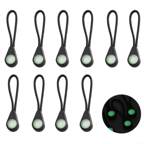 Drawup Reflective Zipper Pulls Glow in The Dark 10pcs Luminous Zip Puller Replacement for Outdoor Sports Travel Luggage Repair Kit(Type 2) — view 4