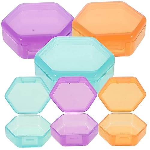 HOMOCONO 6 Pack Portable Pill Box Set, Leakproof Pp Medicine Dispenser with Daily Dose Organiser, Travel Case for Tablets and Capsules