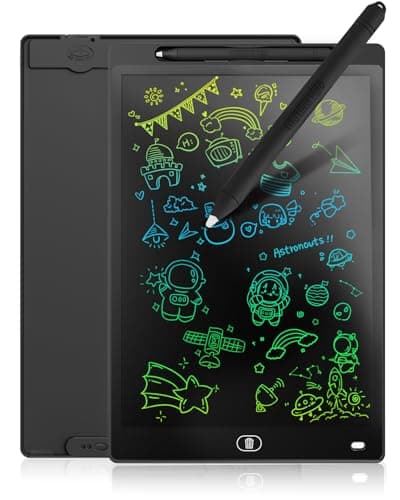 Toy Genialba 10 inch LCD Writing Tablet Colorful Screen Drawing Board for 2-6 Year Old Boys and Girls, Learning Educational Gifts for Birthday and Christmas (Black)