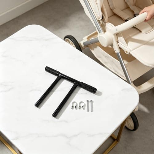 Beaupretty Stroller Handlebar Extension Kit for Tall Parents, Plastic Stainless Steel Construction with Frosted Antislip Texture, Elevated Front Bar and Metal Connector, Quick Installation — view 5