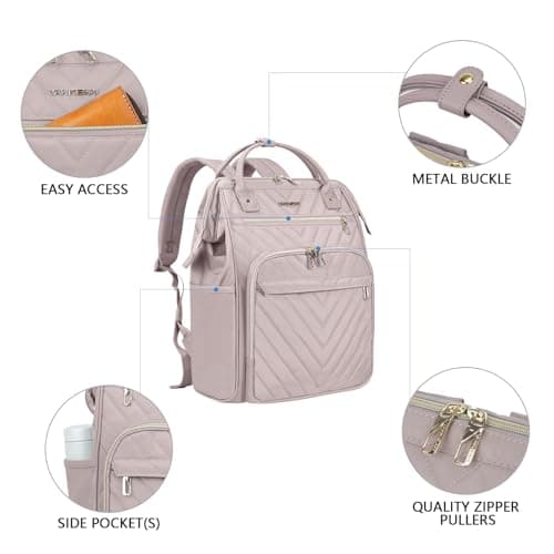 VANKEAN Laptop Backpack Women, 17.3" Computer Backpacks College Work Pink — view 4