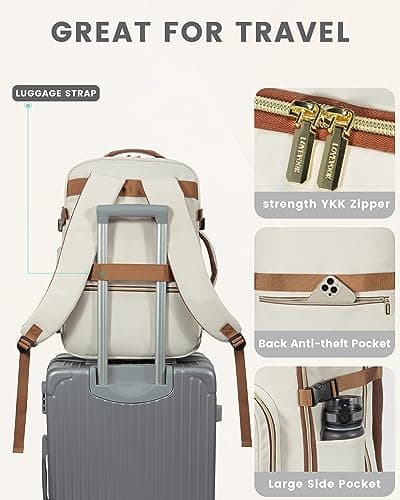 LOVEVOOK Travel Backpack Cabin Size for Women, Carry On Backpacks 45L — view 5