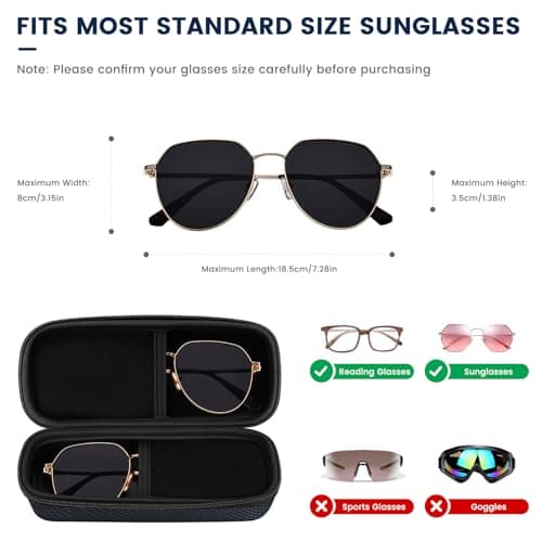 molshine Dual Compartment EVA Sunglasses Case,Shockproof Sport Glasses Case — view 4