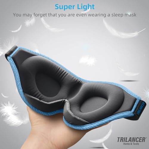 Trilancer Blackout Sleep Mask, 3D Eye Mask for Sleeping, Men & Women-Blue — view 5