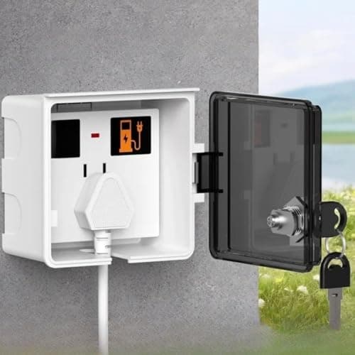 CWOQOCW Outdoor Socket Waterproof Wall Plate Box With Lock,Outdoor Socket Lock Box For Electric Vehicle Charging And Garden Use, Black Transparent(Black transparent) — view 6