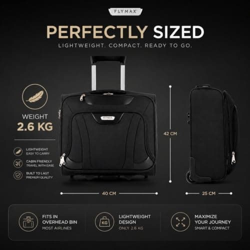 FLYMAX Rolling Laptop Case on 2 Wheels - Fits Most Laptops up to 16" — view 2