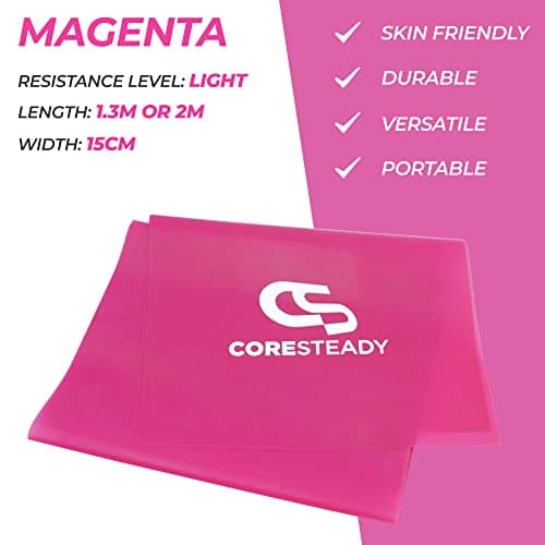 Coresteady Resistance Band For Men & Women - Exercise Band to Build Strength, Flexibility, Muscle & Tone - For Fitness, Stretching, Pilates, Physio & Yoga - With Exercise e-Guide — view 4