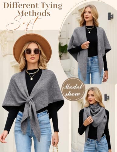 heekpek Winter Shawl Wraps Women Triangle Scarf — view 3