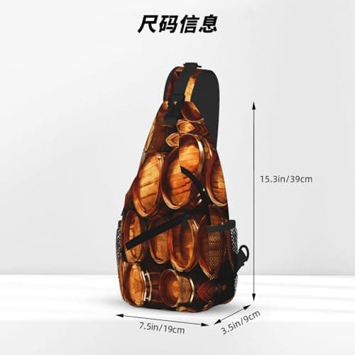 Wine Cork Printing Sling Bag For Men Crossbody Backpack Shoulder Chest Bag Daypack Travel Casual Hiking Outdoor — view 4
