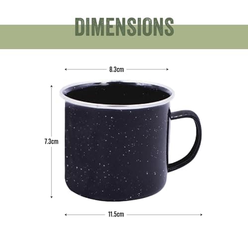 Milestone Camping Enamel Travel Mug/Ideal for Camping, Hiking, Fishing, Travels & More/Black Colour Mug — view 3
