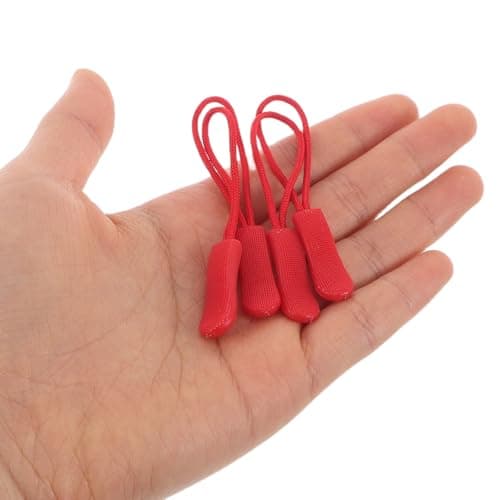PACKOVE 20pcs Red Zipper Pull Replacement Kit for Garments and Luggage, Removable Design Easy Replacement Silicone and PVC Material, for Jacket Zipper Repair and Sewing Accessories — view 4
