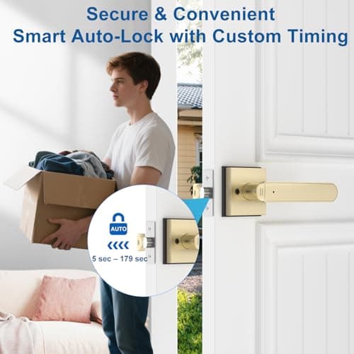 Gavdhe Fingerprint Door Lock & Biometric Door Knob with App – 3-in-1 Keyless Entry Smart Door Lock with Auto-Lock & Interior Lockable, Secure Your Home, Office, Bedroom & Apartment Gold — view 4