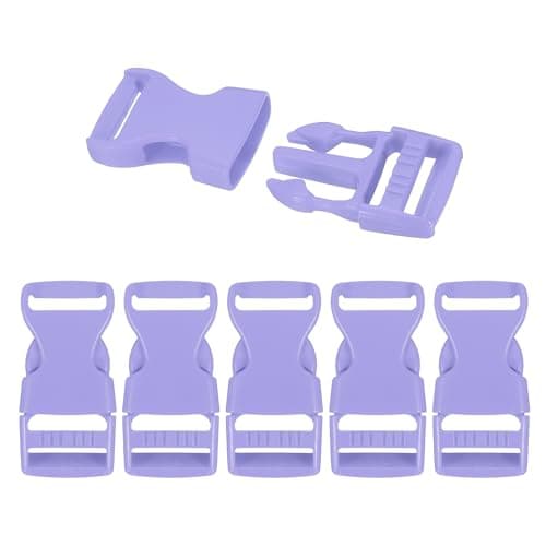 PATIKIL 6 Pcs 1" Quick Side Release Buckle Plastic Buckle Clip Light Purple
