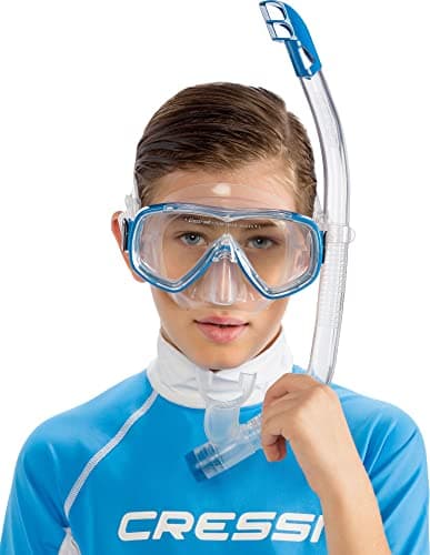 CRESSI Ondina Jr + Top Combo - Combo Set Diving Mask Ondina and Snorkel Top, Clear/Blue, 7/13 years, Kid Unisex — view 6