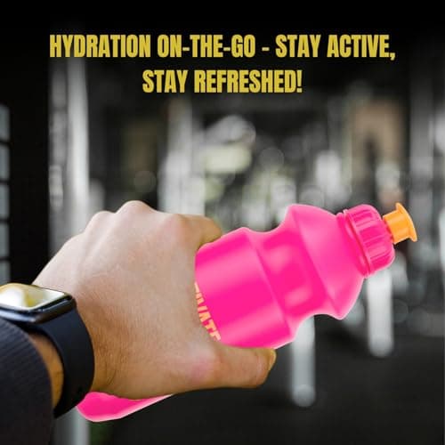 HOMESHOPA Squeeze Sports Plastic Water Bottle, 1 Pack Pink Non-Toxic Pull Top Wide Mouth Opener, Durable Leak Proof Drinking Bottle For Running, Gym, Fitness, Yoga, Outdoors and Camping — view 4