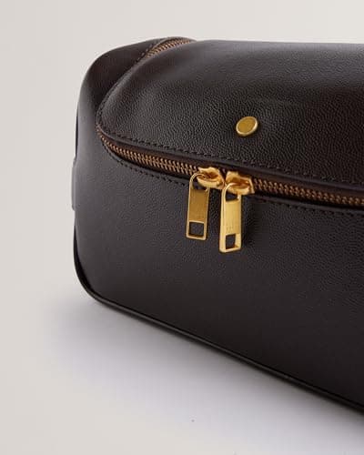 Ted Baker London kalton-Caviar Texture Leather washbag, BRN-Choc — view 4