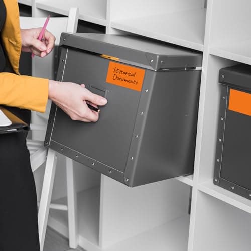 Meitaat Orange Rectangular Labels 75 x 50mm Colour Coding Stickers 500 Pcs — view 4