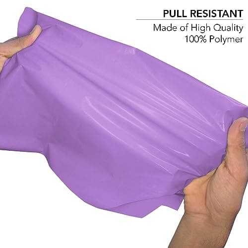iSOUL Poly Mailer Bags 12x16 Self-Seal, Shipping Envelopes Strong, Waterproof, Tamper-Proof Polythene Packaging for Clothes, Bedding & Parcel Bag Shipping Post Bag Envelopes 50 Pack Purple — view 4