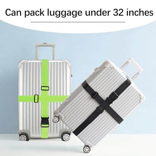 Luggage Straps for Suitcase Heavy Adjustable Suitcase Straps with Quick Release Buckle Suitcase Identifier Bands for Travel Case Non-Slip Travel Belt Travel Accessories (Black, 2pcs) — view 4
