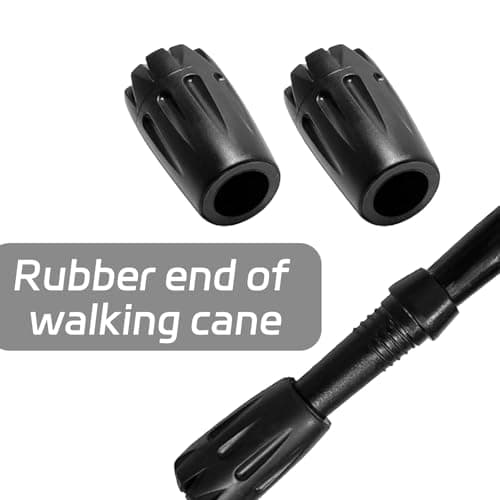 Targonix Walking Stick Ferrules 6 Pack, Universal Rubber Tips for Walking Poles and Crutches, Non Slip Walking Stick Rubber Ends with Metal Insert for Outdoor or Home Use — view 4