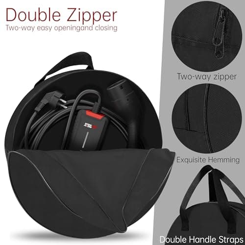 MCEVKELN EV Portable Cable Bag Charging Cable Bag Durable Storage Bag (1680D Nylon) for All Kinds of Cables and Car Accessories Electric Vehicles Charging Cable Organiser (Pack of 2) — view 4