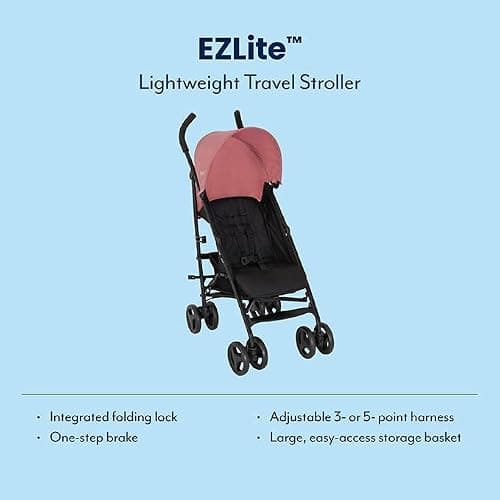 Graco EZLite, ultimate easy-to-use lightweight stroller at only 6.6kg for on-the-go families. Suitable from birth to approx. 3 years (0-15kg), Dusty Rose fashion — view 2