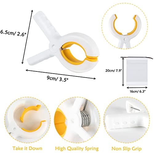 QOPAHI Beach Towel Clips for Sun Loungers Large Towel Clips Strong Grip Clothes Pegs Non-Slip Towel Pegs for Sun Lounger, Washing Line, Laundry, Pool & Cruise Chairs Sunbeds, with Storage Bag(6pcs) — view 2